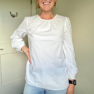 J. Crew White Longsleeve Top